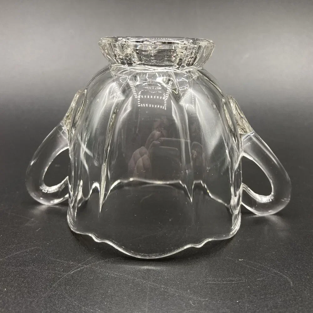 Cambridge Elegant Glass Corinth Optic Clear Mini Creamer & Open Sugar Bowl Set
